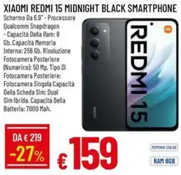 Galassia Xiaomi Redmi 15 Midnight Black Smartphone offerta