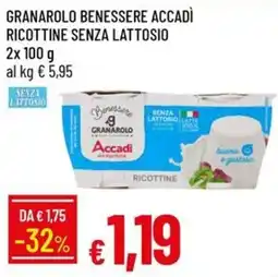Galassia Granarolo Benessere Accadi Ricottine senza lattosio offerta