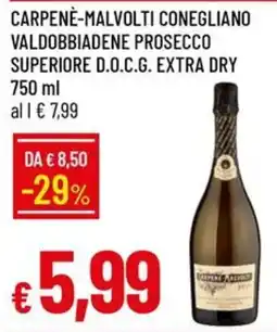 Galassia Carpenè Malvolti Conegliano Valdobbiadene Prosecco Superiore D.O.C.G. Extra Dry offerta