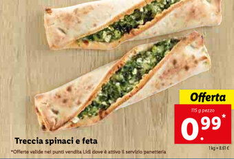 Treccia spinaci e feta