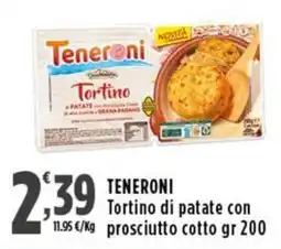 Rossotono Carrefour Teneroni Tortino di patate con prosciutto cotto offerta