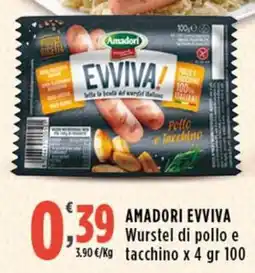 Rossotono Carrefour Amadori Evviva Wurstel di pollo e tacchino offerta