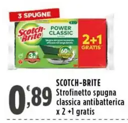 Rossotono Carrefour Scotch-Brite strofinetto spugna classica antibatterica offerta