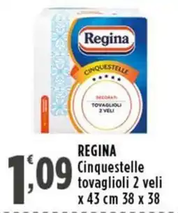 Rossotono Carrefour Regina Cinquestelle tovaglioli 2 veli offerta