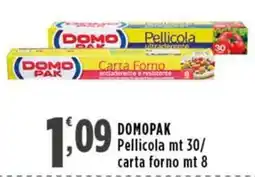 Rossotono Carrefour Domopak pellicola carta forno offerta