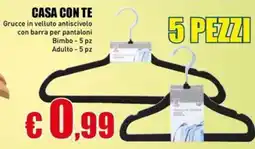Casalandia Gruccie in velluto antiscivolo con barra per pantaloni offerta