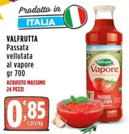 Rossotono Carrefour Valfrutta Passata vellutata al vapore offerta