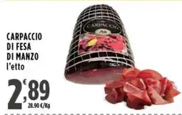Rossotono Carrefour Carpaccio di fesa di manzo offerta