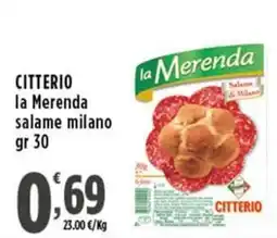 Rossotono Carrefour la Merenda salame milano offerta