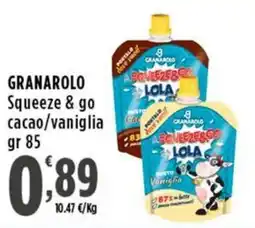 Rossotono Carrefour Granarolo Squeeze & go cacao/vaniglia offerta