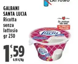 Rossotono Carrefour Galbani Santa Lucia Ricotta senza lattosio offerta