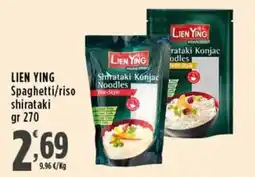 Rossotono Carrefour Lien Ying Spaghetti/riso shirataki offerta
