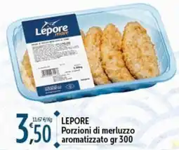 Rossotono Carrefour Lepore Porzioni di merluzzo aromatizzato offerta