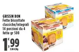 Rossotono Carrefour Grissin Bon Fette biscottate classiche/integrali offerta