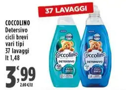 Rossotono Carrefour Coccolino Detersivo cicli brevi offerta