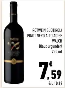 Conad City Rotwein Südtirol Pinot Nero Alto Adige Walch Blauburgunder offerta