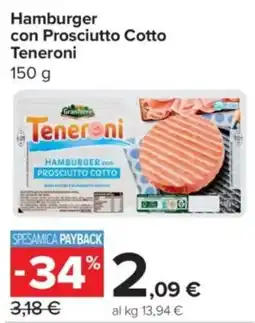 Carrefour Express Hamburger con Prosciutto Cotto Teneroni offerta