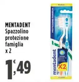Rossotono Carrefour Mentadent Spazzolino protezione famiglia offerta