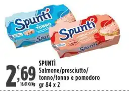 Rossotono Carrefour Spunti Salmone/prosciutto/tonno/tonno e pomodoro offerta