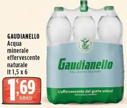 Rossotono Carrefour Acqua minerale effervescente naturale Gaudianello offerta