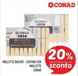 Conad Superstore Mollette bucato cestino con mollette conad offerta