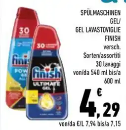 Conad City Finish Spülmaschinen Gel offerta