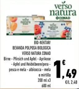 Conad City Bio-nektar bevanda polposa biologica verso natura conad offerta