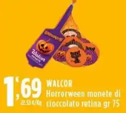 Rossotono Carrefour WALCOR Horrorween monete di cioccolato offerta