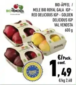 Conad City Bio-Äpfel / Mele Bio Royal Gala IGP - Red Delicious IGP - Golden Delicious IGP Val Venosta offerta