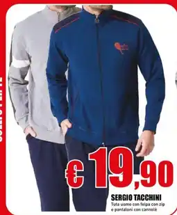 Casalandia Tuta uomo con felpa con zip e pantaloni con cannolè Sergio Tacchini offerta
