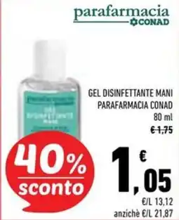 Conad Superstore Gel disinfettante mani Parafarmacia Conad offerta