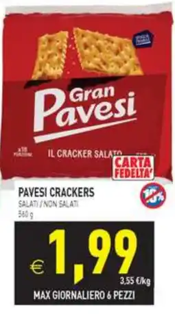 Supermercati Agorà Pavesi crackers offerta