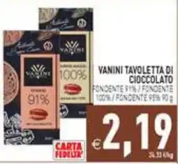 Supermercati Agorà Vanini Tavoletta di Cioccolato offerta