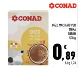 Conad Superstore Orzo macinato per moka Conad offerta