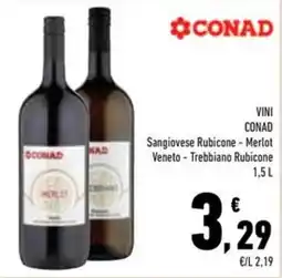 Conad Superstore Vini Conad Sangiovese Rubicone - Merlot Veneto - Trebbiano Rubicone offerta