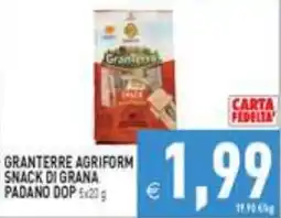 Supermercati Agorà Granterre Agriform Snack di Grana Padano DOP offerta