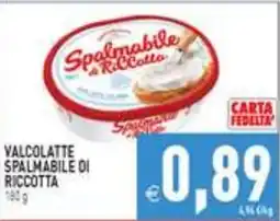 Supermercati Agorà Valcolatte spalmabile di ricotta offerta