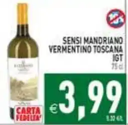 Iperfamily Sensi Mandriano Vermentino Toscana IGT offerta