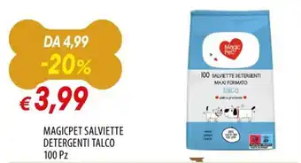 Magicpet salviette detergenti talco