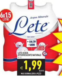 Iperfamily Lete acqua effervescente naturale offerta