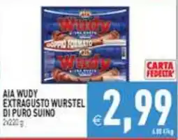 Iperfamily Aia Wudy extragusto wurstel di puro suino offerta