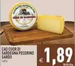 Supermercati Agorà Cad cuor di Sardegna pecorino sardo offerta