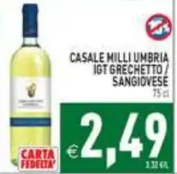 Supermercati Agorà Casale Milli Umbria IGT Grechetto / Sangiovese offerta