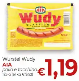 Supermercati Nonna Isa Wurstel Wudy AIA pollo e tacchino offerta
