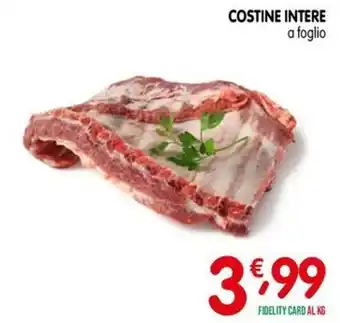 Costine intere a foglio