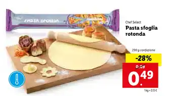 Lidl Pasta sfoglia rotonda 230g offerta