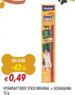 IperFamila Vitakraft Beef Stick Original + Selvaggina offerta
