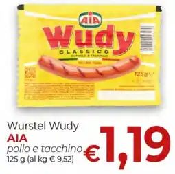 Supermercati Nonna Isa Wurstel Wudy AIA pollo e tacchino offerta