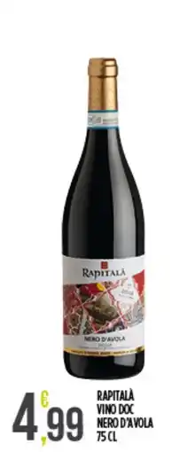 Supermercato Pollio Rapitalà vino doc nero d'avola offerta