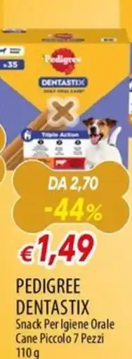 IperFamila Pedigree Dentastix Snack Per Igiene Orale Cane Piccolo offerta
